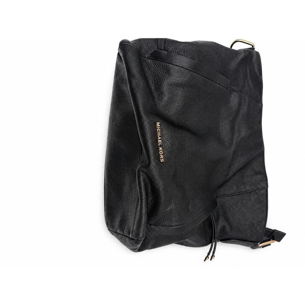 Michael Kors Evie Large Hobo Shoulder Slouch Bag Black Pebbled Leather Purse Poc